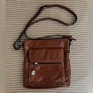 Cognac Crossbody Leather Bag
